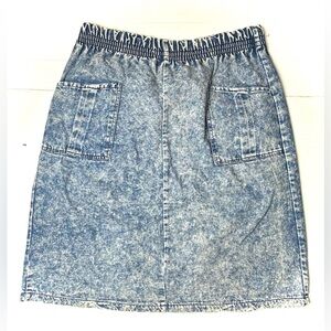 Vintage Saint Tropez Women's‎ 35 Denim Midi Skirt Stretch Cotton Pockets 80s 70s